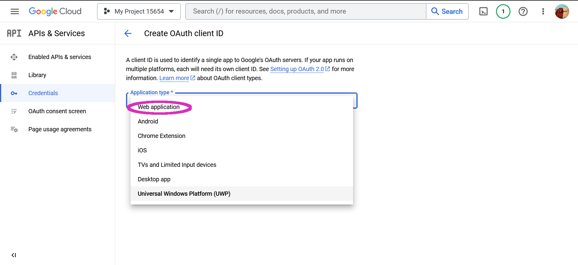 Chose web application